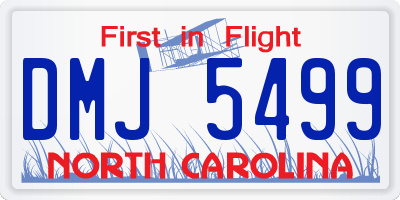 NC license plate DMJ5499