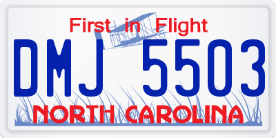 NC license plate DMJ5503