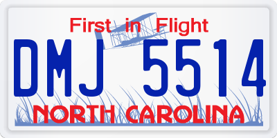 NC license plate DMJ5514