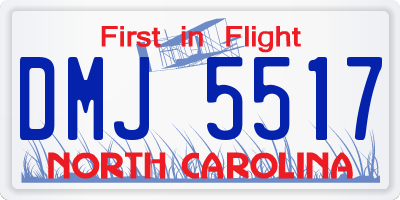 NC license plate DMJ5517