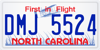 NC license plate DMJ5524