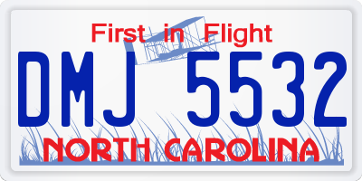 NC license plate DMJ5532