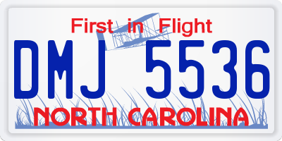 NC license plate DMJ5536