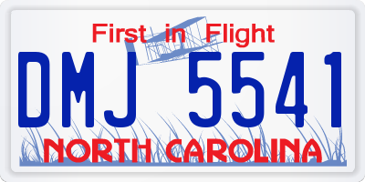 NC license plate DMJ5541