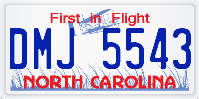 NC license plate DMJ5543