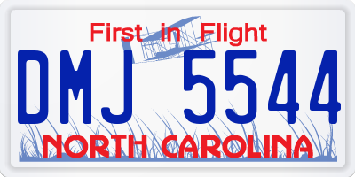 NC license plate DMJ5544