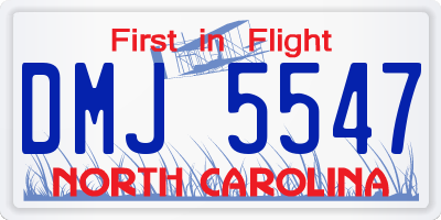 NC license plate DMJ5547
