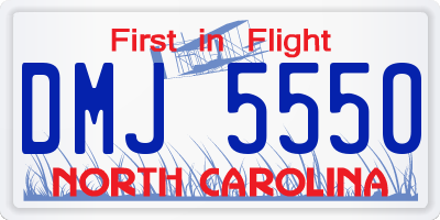 NC license plate DMJ5550
