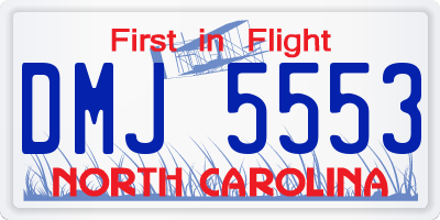 NC license plate DMJ5553
