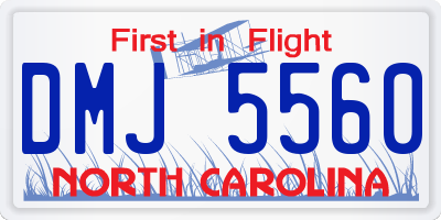NC license plate DMJ5560