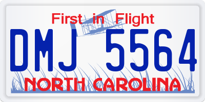 NC license plate DMJ5564