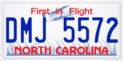 NC license plate DMJ5572