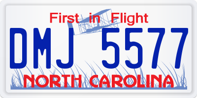 NC license plate DMJ5577