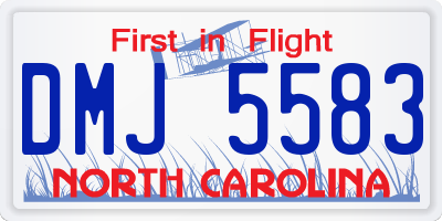 NC license plate DMJ5583