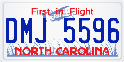 NC license plate DMJ5596