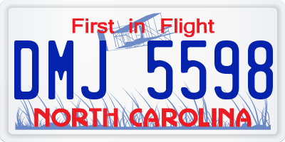 NC license plate DMJ5598