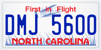 NC license plate DMJ5600