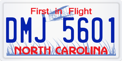 NC license plate DMJ5601