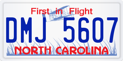 NC license plate DMJ5607