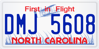NC license plate DMJ5608
