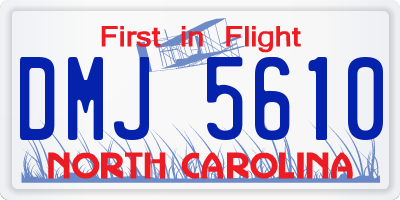 NC license plate DMJ5610