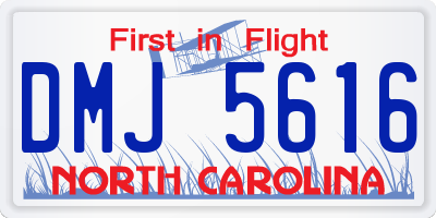 NC license plate DMJ5616