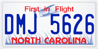 NC license plate DMJ5626