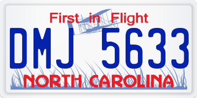 NC license plate DMJ5633