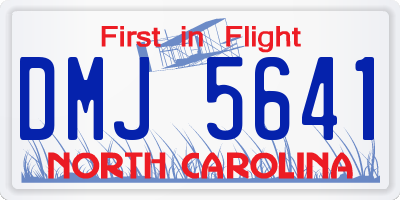 NC license plate DMJ5641