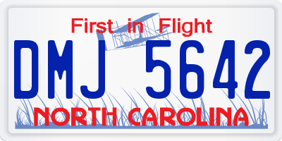 NC license plate DMJ5642