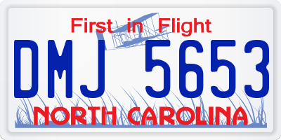NC license plate DMJ5653