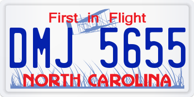 NC license plate DMJ5655