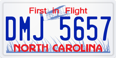 NC license plate DMJ5657