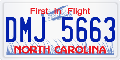 NC license plate DMJ5663