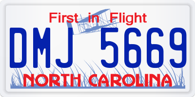 NC license plate DMJ5669