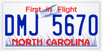 NC license plate DMJ5670
