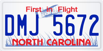 NC license plate DMJ5672