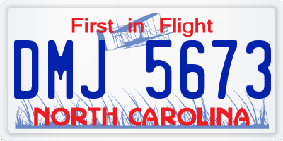NC license plate DMJ5673
