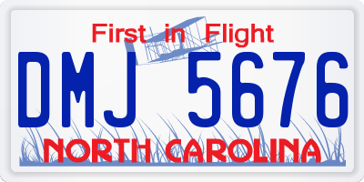 NC license plate DMJ5676
