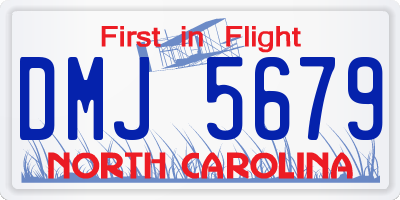 NC license plate DMJ5679