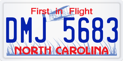 NC license plate DMJ5683
