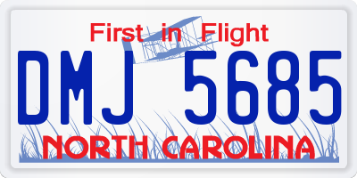 NC license plate DMJ5685