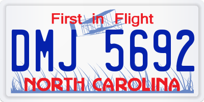 NC license plate DMJ5692