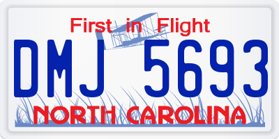 NC license plate DMJ5693
