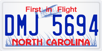 NC license plate DMJ5694