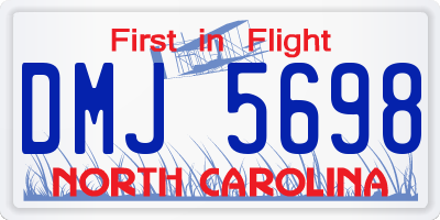 NC license plate DMJ5698