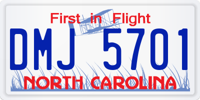 NC license plate DMJ5701