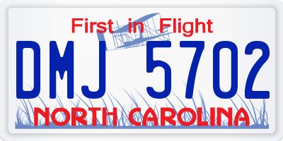 NC license plate DMJ5702