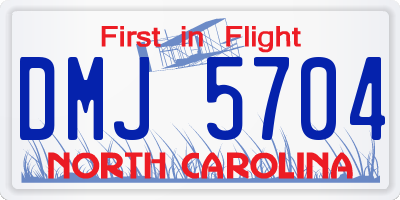NC license plate DMJ5704