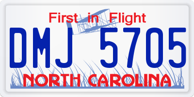 NC license plate DMJ5705